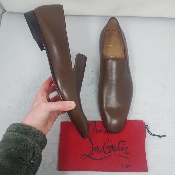 Christian Louboutin MENS Dandelion Brown Smooth Leather Loafer Shoe main image 7